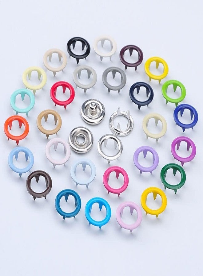 AJKN Snap Button Tool Kit, 100 Sets Metal Fasteners with Plier, 10 Colours, for Baby Bibs and DIY Clothing Projects [ Pack of 1 ] - Image 3